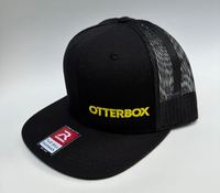 Black Woolblend Flatbill Trucker Cap "OTTERBOX" - $15.15